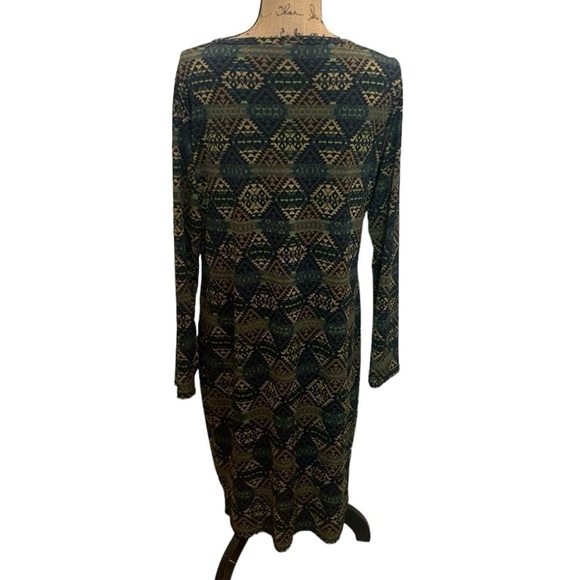 LulaRoe Debbie Green Black Geometric Sheath Dress - 2XL - Picture 2 of 8